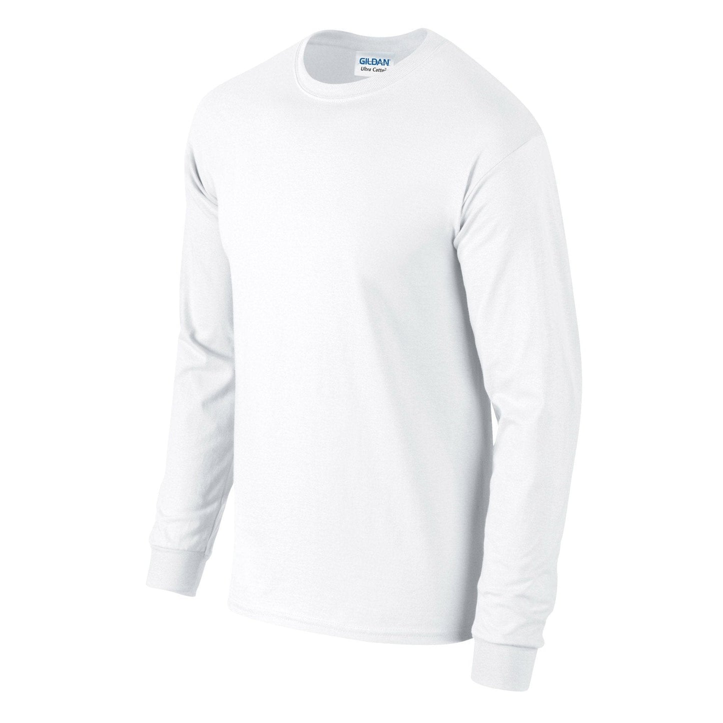 Gildan Ultra Cotton Long Sleeve T-Shirt White 100% Cotton Classic Fit S-5XL