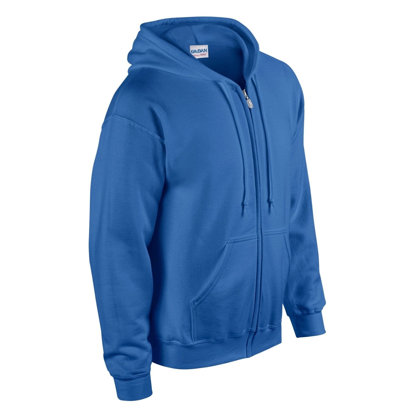 Gildan Heavy Blend Full Zip Hooded Sweatshirt Royal Pouch Pockets Unlined Hood