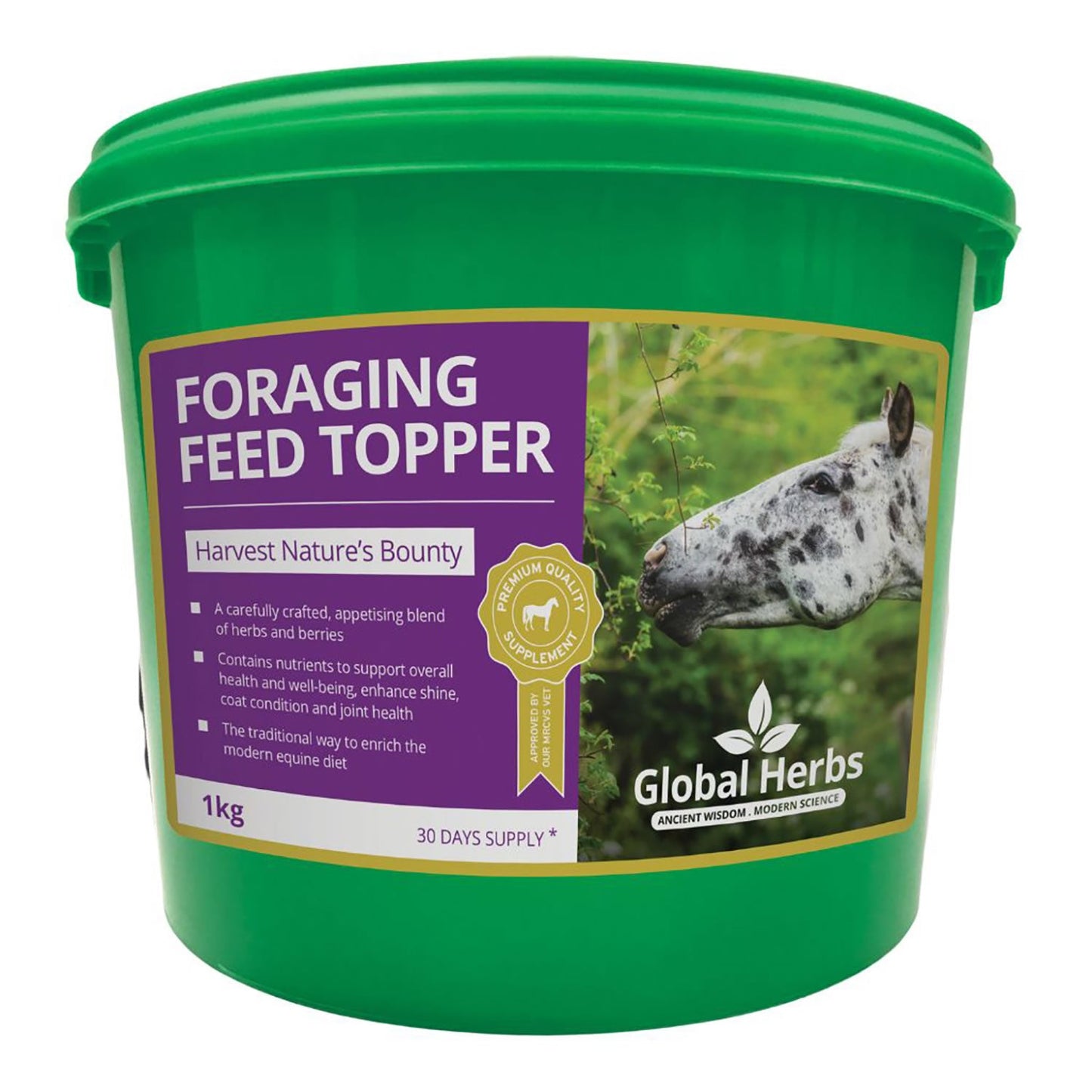 Global Herbs Horse Foraging Feed Topper Natural Nutrient Blend for Health
