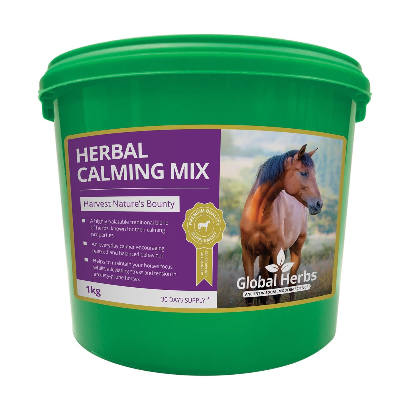 Global Herbs Herbal Calming Mix for Horses Stress Relief and Focus