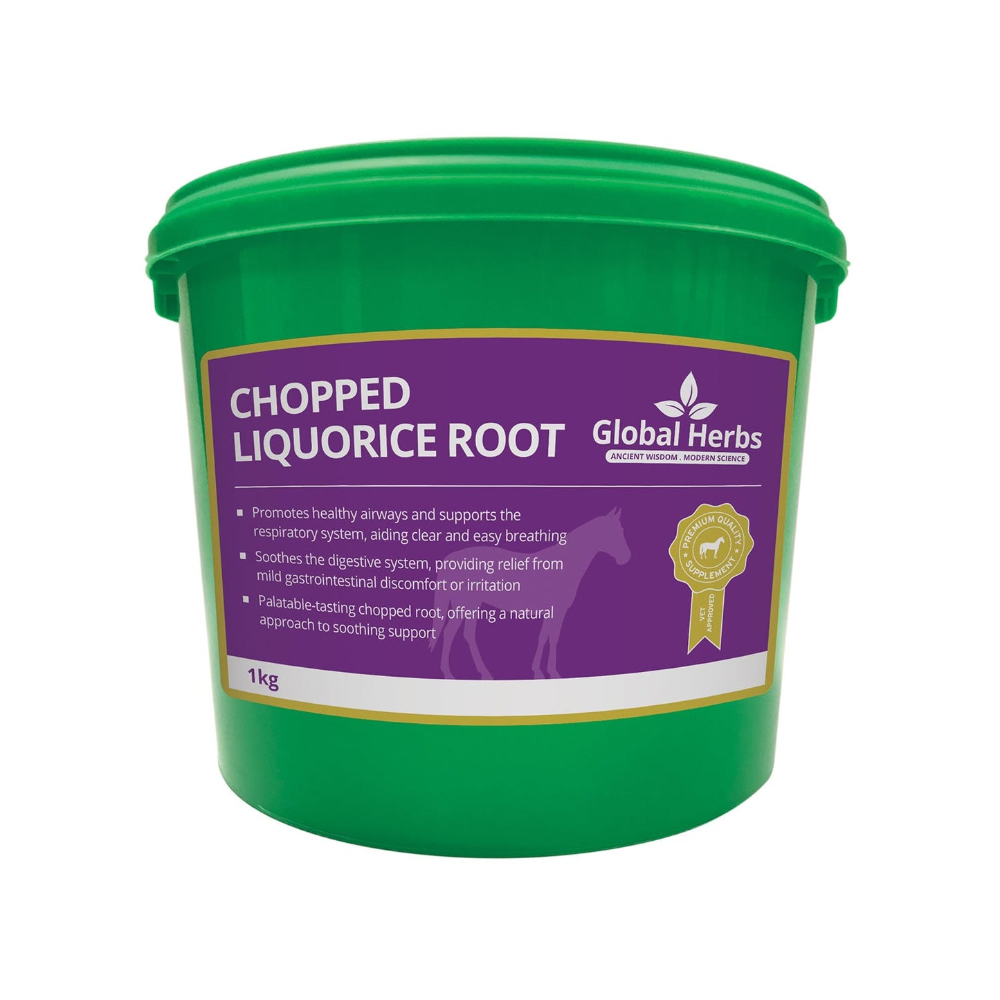 Global Herbs Chopped Liquorice Root for Horses Respiratory & Digestive