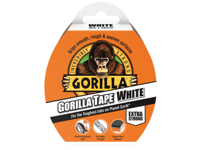 Gorilla Tape White 48mm x 10m All-Weather UV Resistant Strong Adhesive