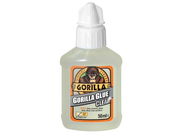 Gorilla Glue Clear 50ml Flexible Fast Setting Adhesive Water-Resistant Bonding