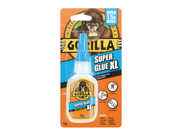 Gorilla Superglue XL 25g Strong Impact Adhesive for Wood Metal Ceramics Plastics