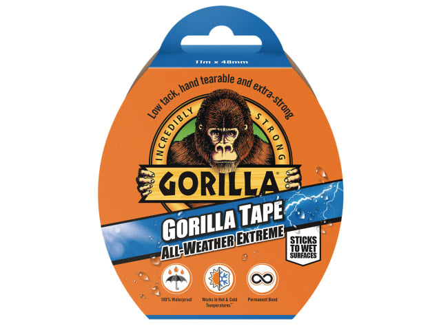Gorilla Tape All-Weather Extreme 48mm x 11m Black Waterproof Strong Durable