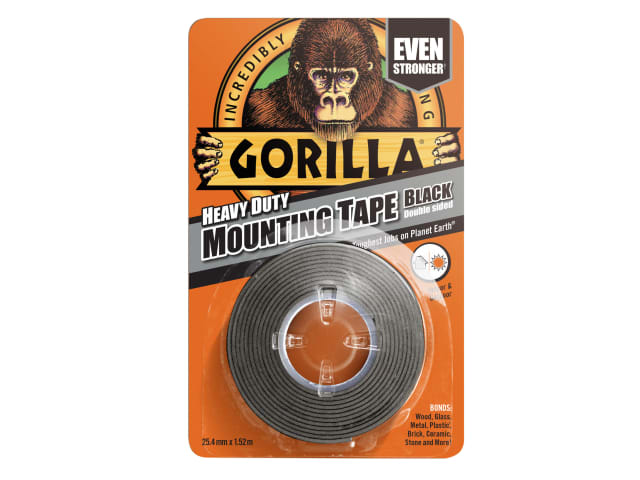 Gorilla Heavy-Duty Double Sided Mounting Tape 25.4mm x 1.52m Black