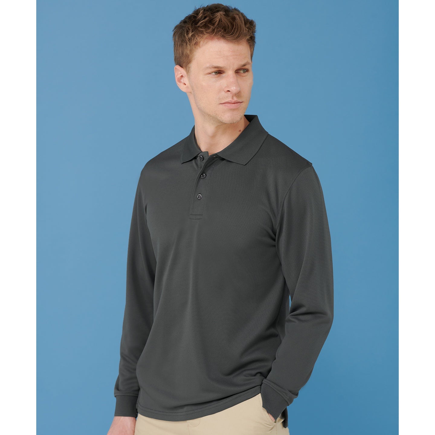 Henbury Long Sleeve Coolplus Polo Shirt Unisex Wicking Micro 100% Polyester