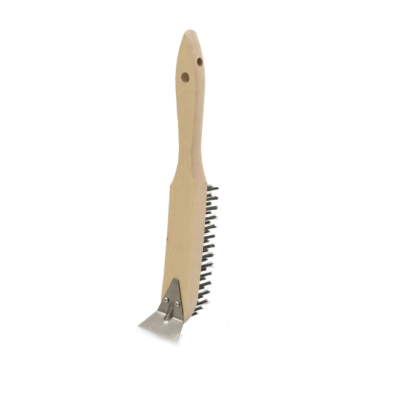 Hillbrush Trade Wire Scratch Brush With Scraper Hardened Steel 4 Row