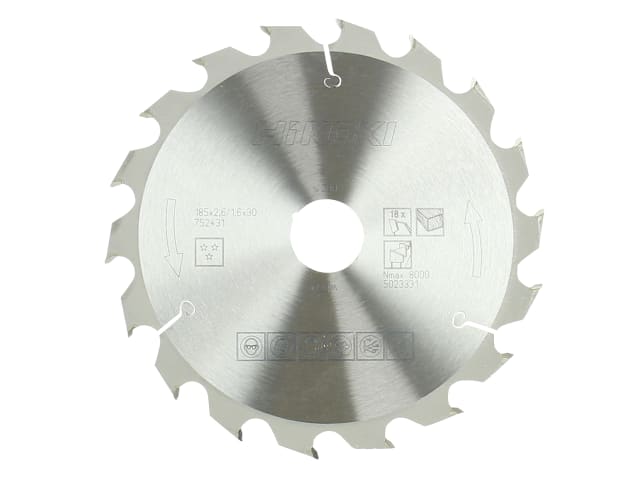 HiKOKI 185mm Circular Saw Blade 30mm Bore 18 Teeth for Wood Cutting
