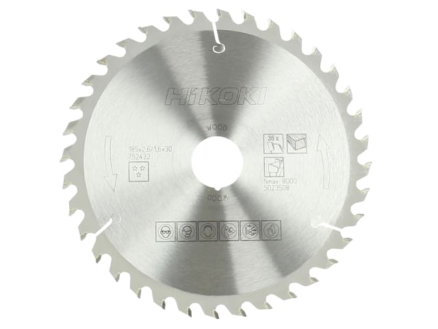 HiKOKI 185mm Circular Saw Blade 30mm Bore 36 Teeth for Wood Cutting
