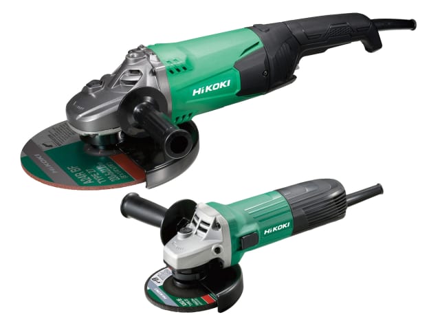 HiKOKI G12STX G23ST Twin Pack 115mm 230mm Angle Grinders 110V 600W Power
