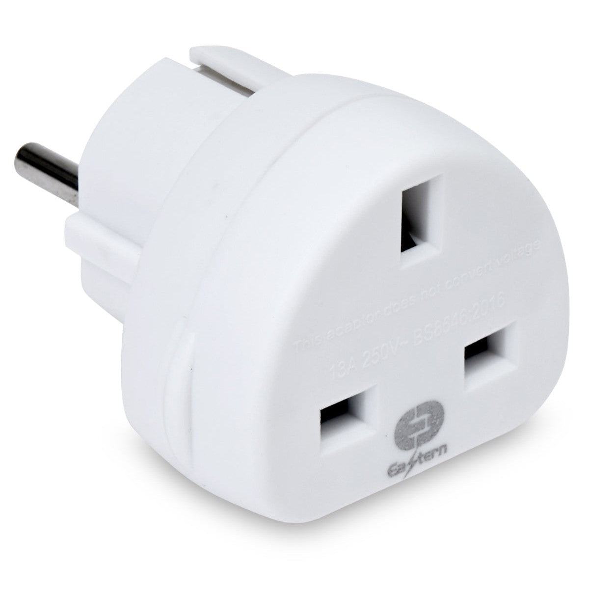 Home & Living EU Travel Adaptor UK to Europe 2 Pin Lightweight BS8546 Compliant