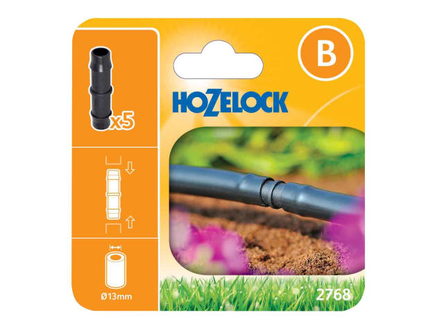 Hozelock 2768 Straight Connector Pack of 5 for 13mm Hose Extension