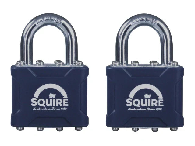 Squire 35T Stronglock Padlocks 38mm Open Shackle Keyed Alike Card of 2