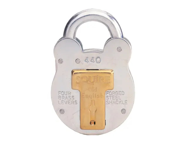 Squire 440 Old English Padlock 51mm Steel Case 4 Lever Keyed Security Lock
