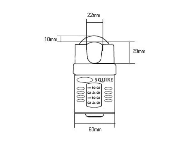 Squire CP60 Combination Padlock 5-Wheel 60mm Close Shackle Heavy-Duty Security