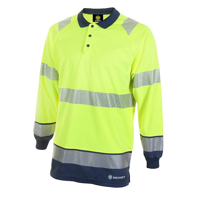 Beeswift Hi-Vis Two Tone Long Sleeve Polo Shirt EN ISO 20471 Class 3