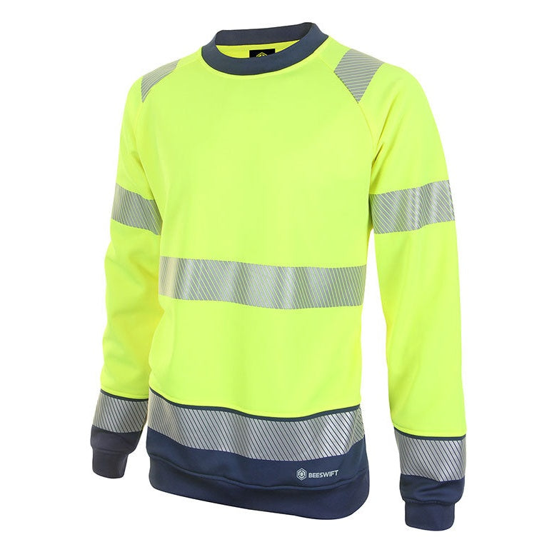 Beeswift Hi Vis Two Tone Sweatshirt EN ISO 20471 Class 3 Anti Pill Fleece