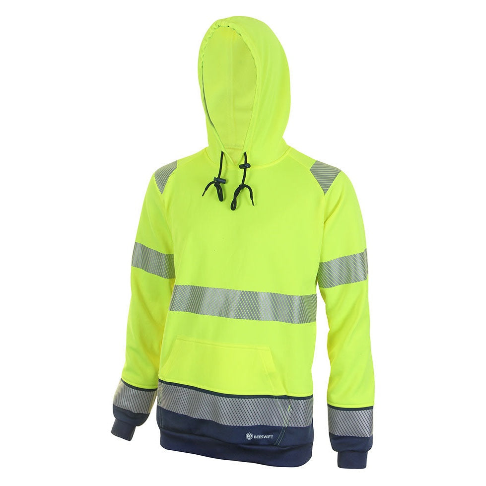 Beeswift Hi-Vis Two Tone Hoody 280gsm Fleece Anti-Pill Retro-Reflective Tape
