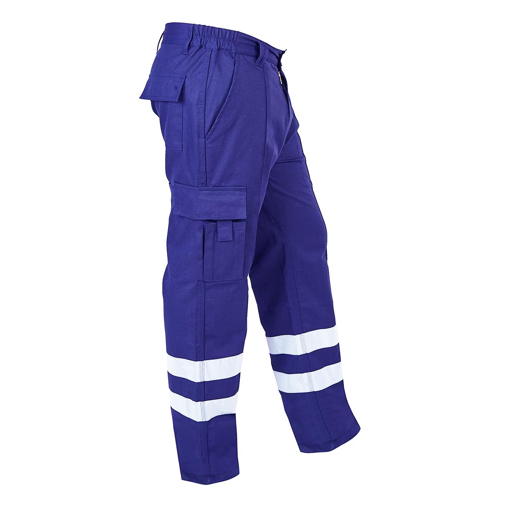 Himalayan H833 Men's Titanium Work Trousers Hi-Vis Elastic Waist Multi-Pockets