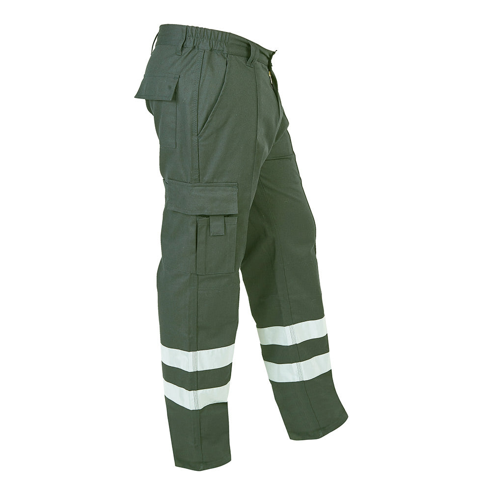 Himalayan H834 Men's Titanium Work Trousers Hi-Vis Elastic Waist Multi-Pockets