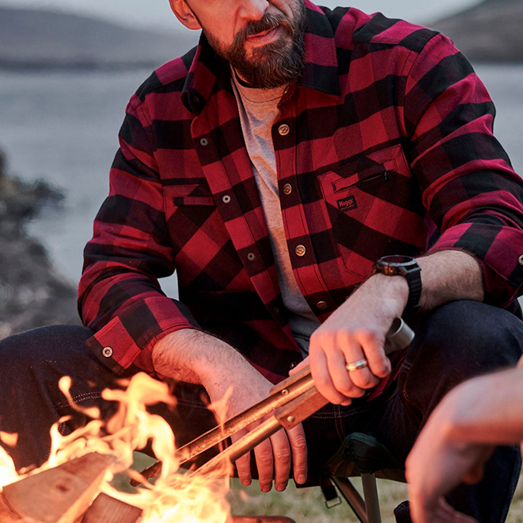 Hoggs of Fife Tentsmuir Men's Flannel Shirt Double Brushed Cotton Country Style