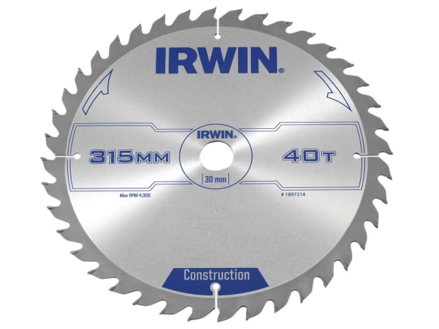 IRWIN General Purpose Table & Mitre Saw Blade 315mm 30mm Bore 40T ATB