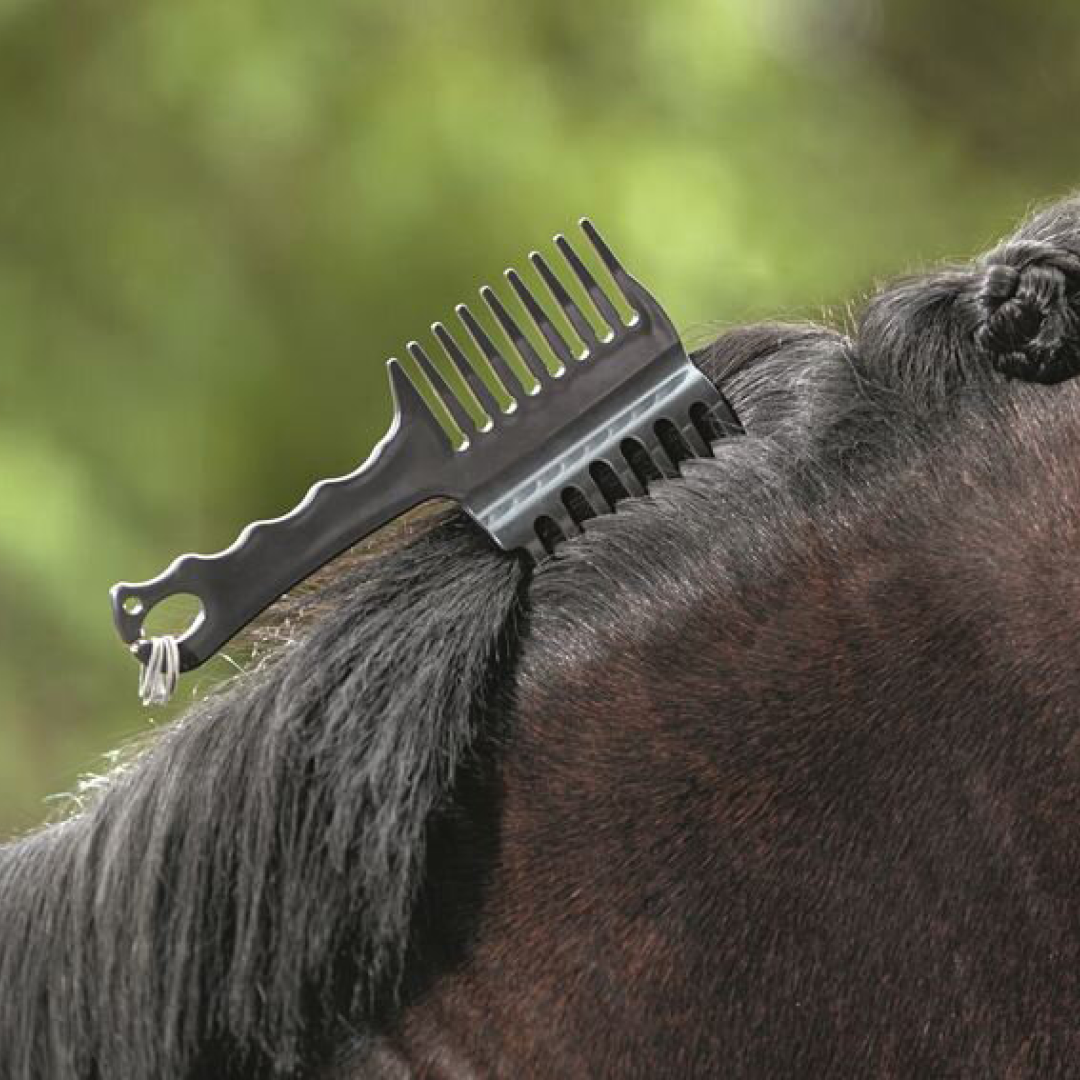 HKM Grooming Plaiting Comb MultiPurpose Mane Tool for Neat Plaits