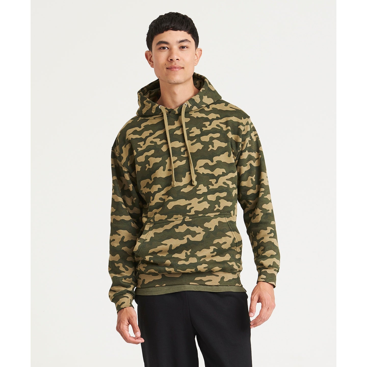 Awdis Just Hoods Camo Hoodie Classic Print Kangaroo Pocket Soft Cotton Blend