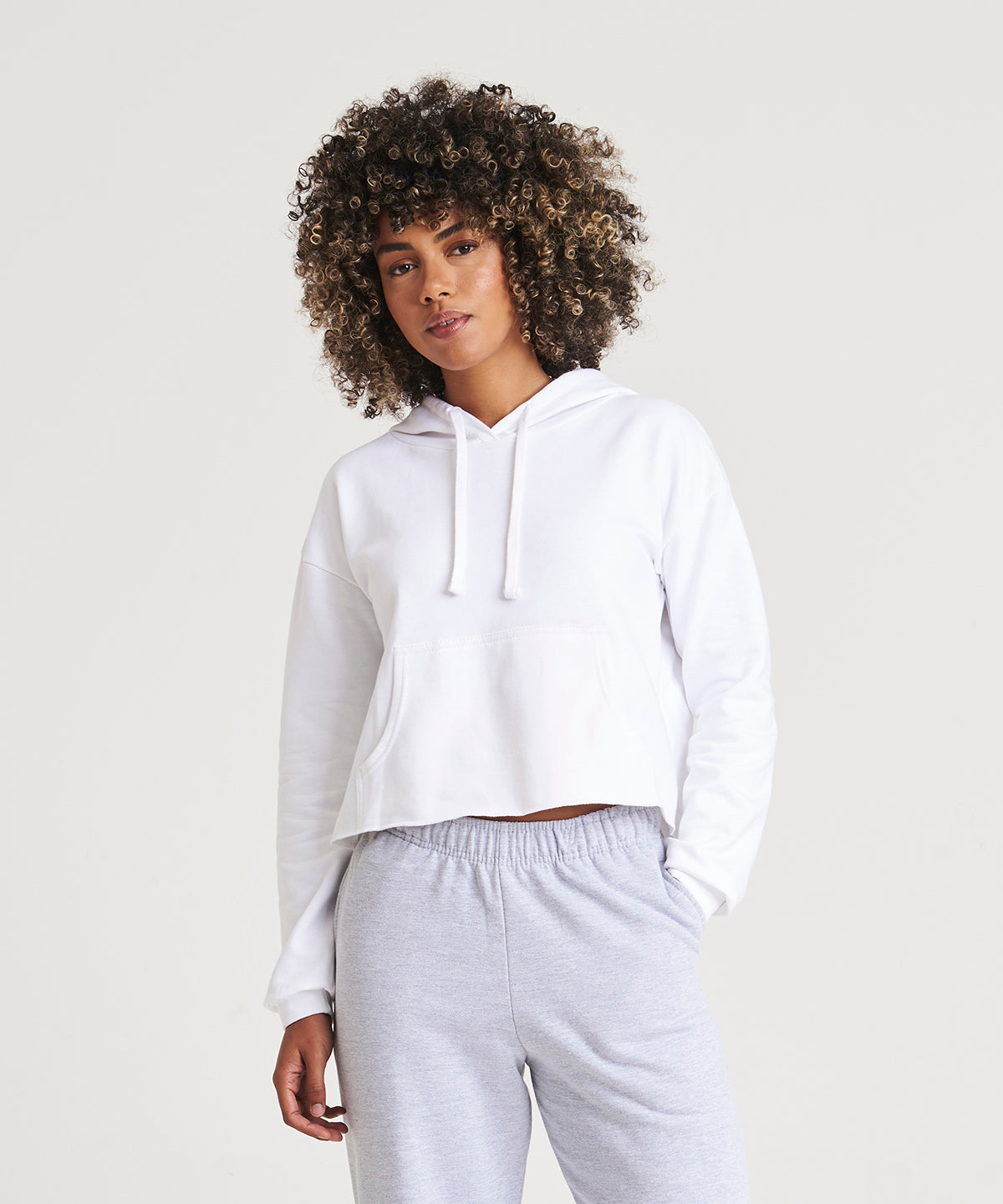 Awdis Just Hoods Women's Cropped Hoodie Soft Cotton Blend Relaxed Fit XXS-XL