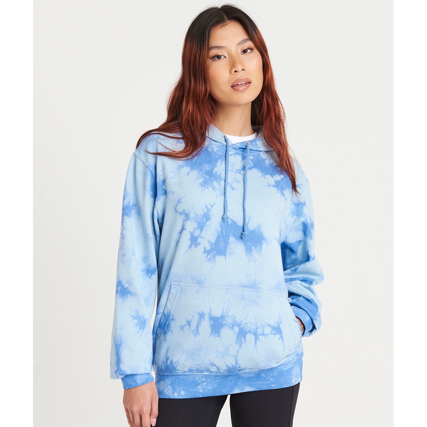 Awdis Just Hoods Tie Dye Hoodie Unique Design Kangaroo Pocket Relaxed Fit