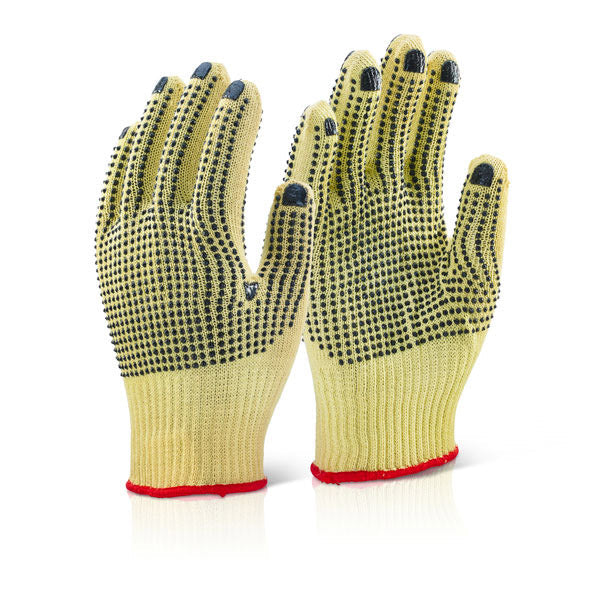 Beeswift Mediumweight Dotted Gloves Yellow Cut Resistant Comfortable Fit