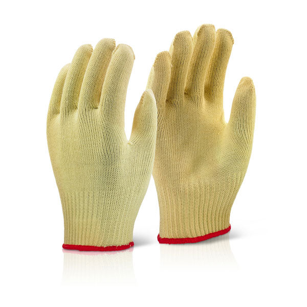 Beeswift Mediumweight Reinforced Gloves Yellow Cut Resistant EN388 Level B