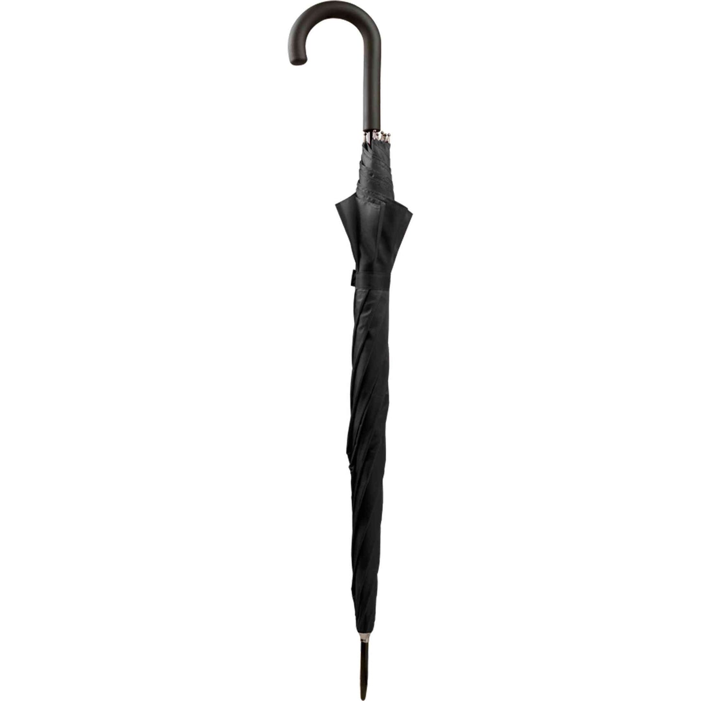 Kimood 23" Automatic Umbrella with Fibreglass Frame and J Handle - Black