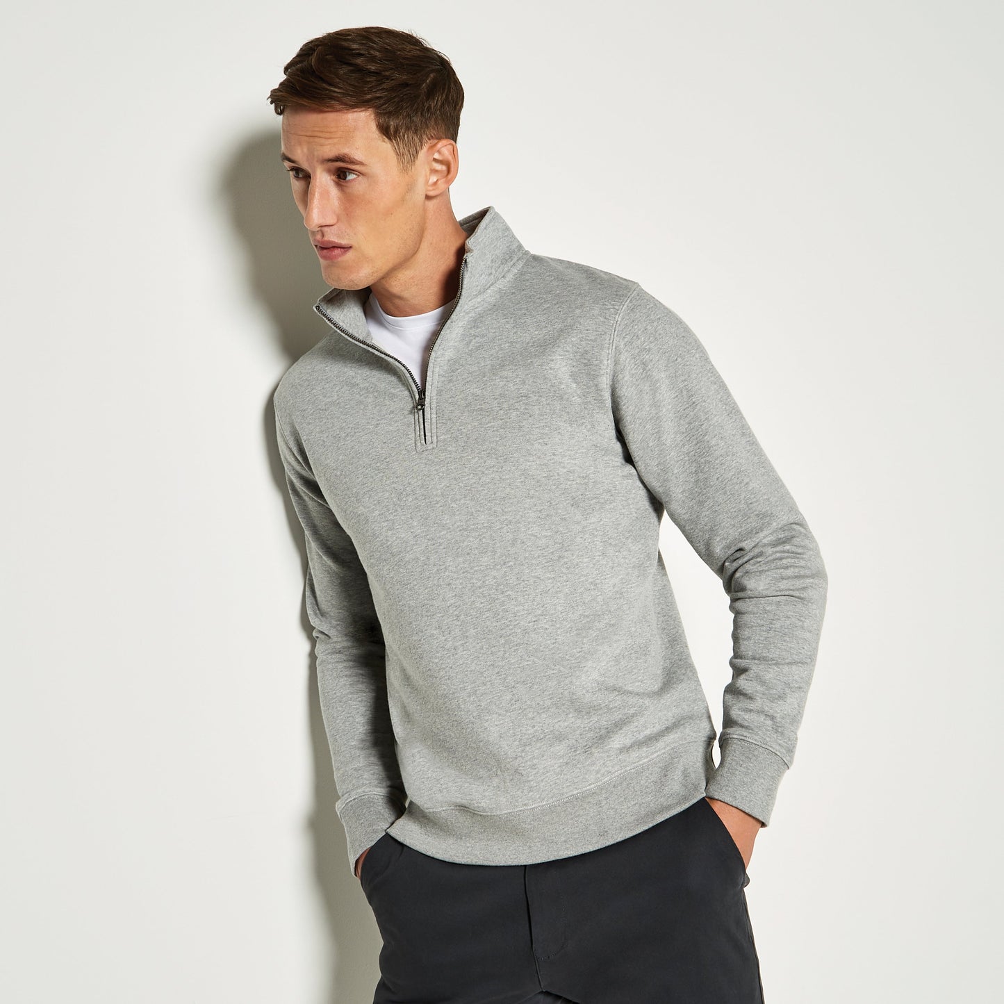 Kustom Kit Regular Fit ¼-Zip Sweatshirt Cotton Blend Cadet Neck Vented Pockets