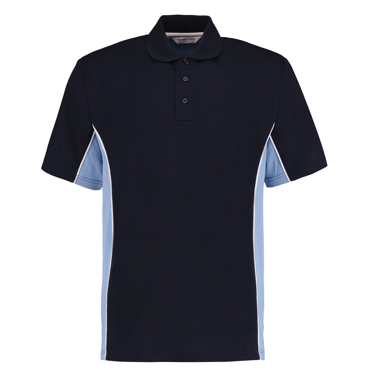 Kustom Kit Track Polo Classic Fit Navy Light Blue White Contrast Panels