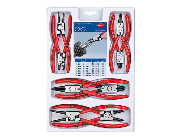 Knipex 8 Piece Circlip Plier Set for Internal and External Circlips
