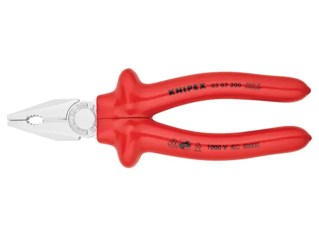 Knipex VDE Combination Pliers 200mm Dipped Handles 10,000V Tested Durable
