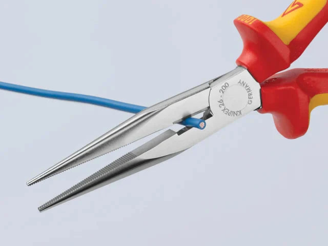 Knipex VDE Long Snipe Nose Side Cutting Pliers 200mm Insulated 1000V