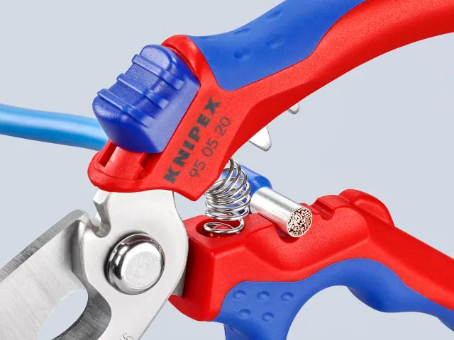 Knipex 160mm Angled Electricians' Shears with Crimping Areas and Spring Lock