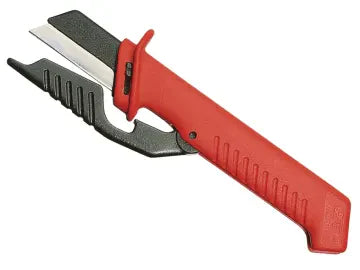 Knipex KPX9856 Cable Knife with Hinged Blade Guard Insulated VDE 1000V