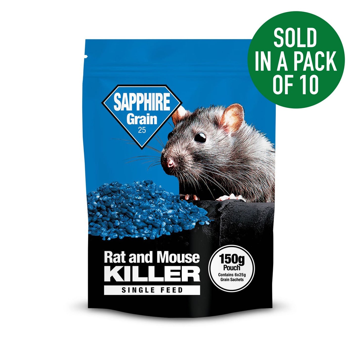 Lodi UK Retail Sapphire Grain 25 Rodent Bait Brodifacoum Control Mice Rats