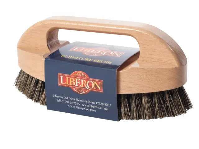 Liberon Furniture Brush for Wax Polishes Super Soft Bristles Curved Design