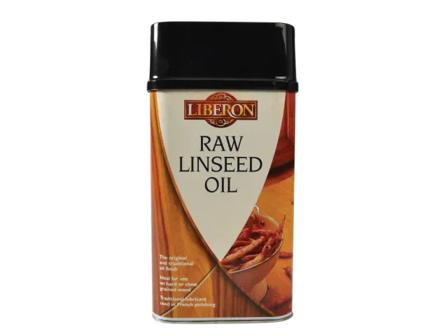 Liberon Raw Linseed Oil 1 Litre for Wood Care, Oiling Cricket Bats, EN71 Safe