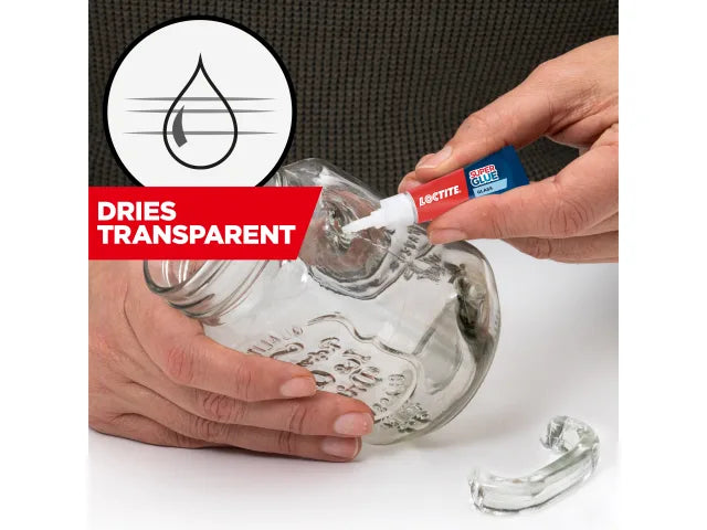 Loctite Super Glue for Glass 3g Instant Bond Waterproof Anti-Clog Cap