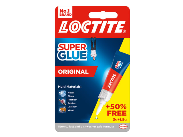 Loctite Super Glue Original 3g Tube with 50% Extra Free - Instant Bonding