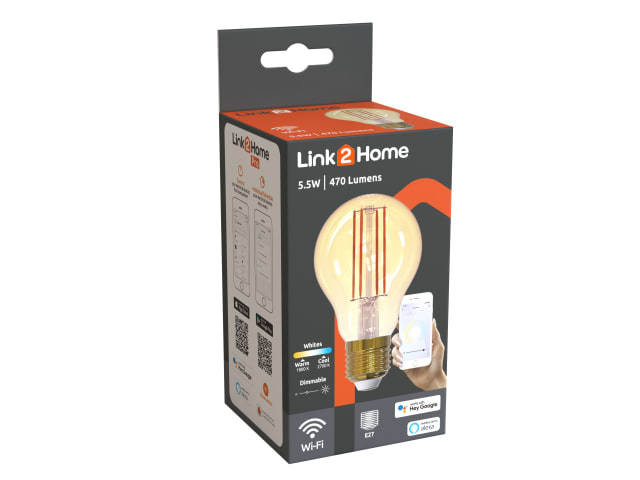 Link2Home Wi-Fi LED Dimmable Filament Bulb E27 5.5W 470lm Smart Control