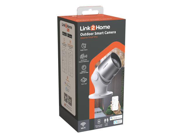 Link2Home Outdoor Smart Camera 1080p HD Weatherproof Motion Detection 355° View
