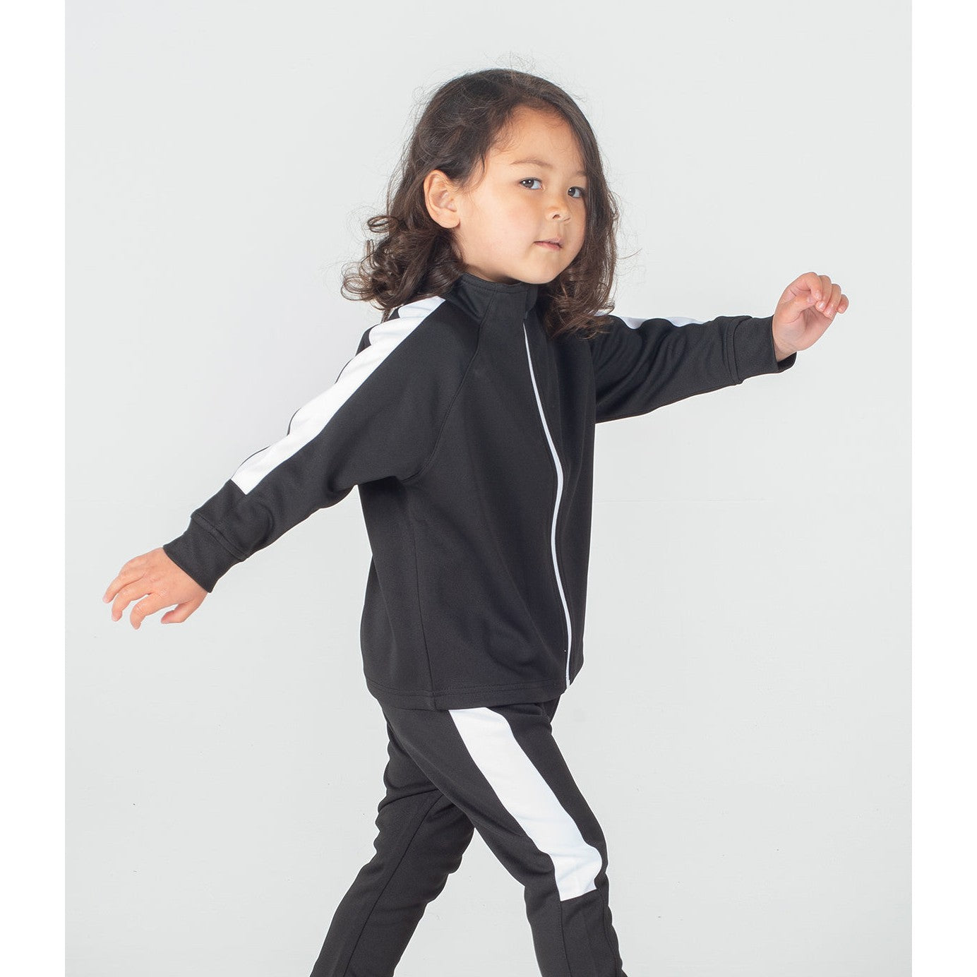 Larkwood Kids Track Top Contrast Panels Ribbed Cuffs Sports Leisurewear
