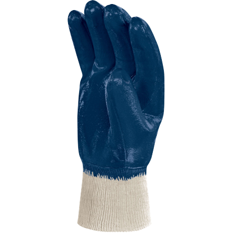 Delta Plus NI155 Heavy-Duty Nitrile Gloves with Knitted Cuff Size 10 Blue